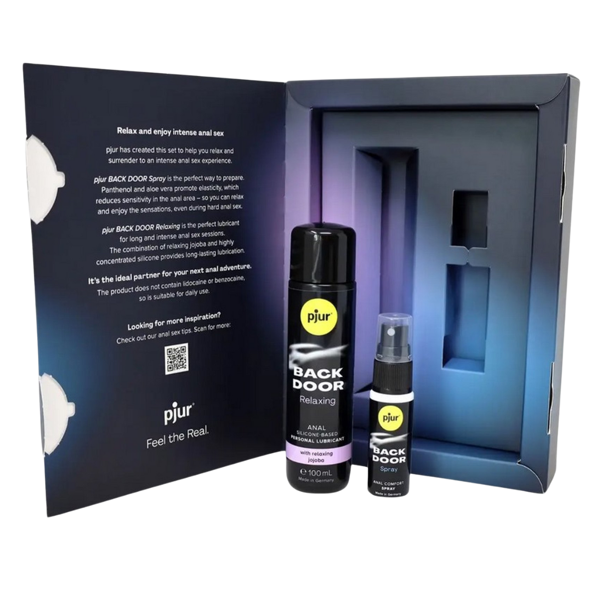 pjur Back Door 尊享套裝，霍霍巴油與高品質矽膠配方，讓肛交過程更加順暢。