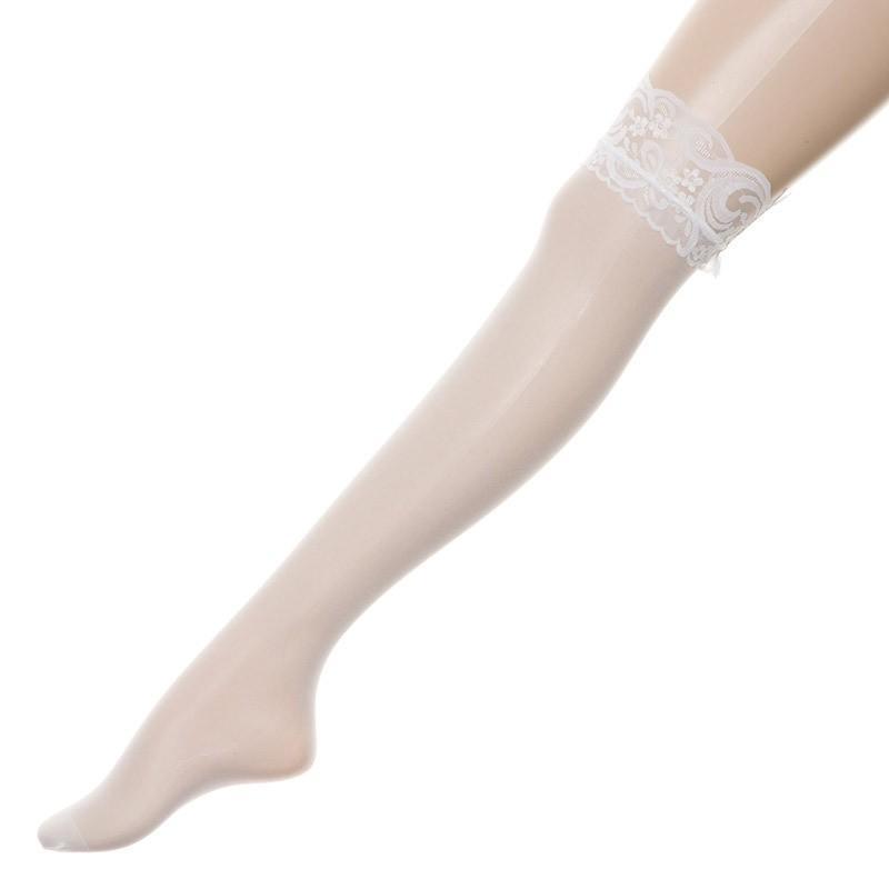 Garden Costume 白色透明長絲襪，性感花蕾風格，完美配搭情趣內衣與角色扮演服飾。