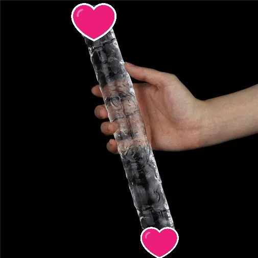 Lovetoy Flawless 雙頭假陽具 12" - 透明