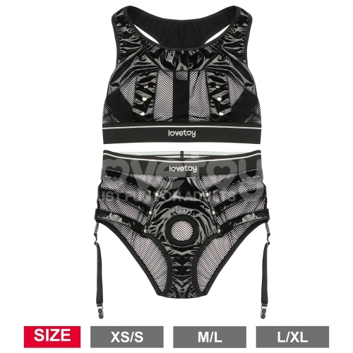 Lovetoy 穿戴式陽具束，1.6英寸腰帶與矽膠O型環，提供極佳支撐與舒適性。