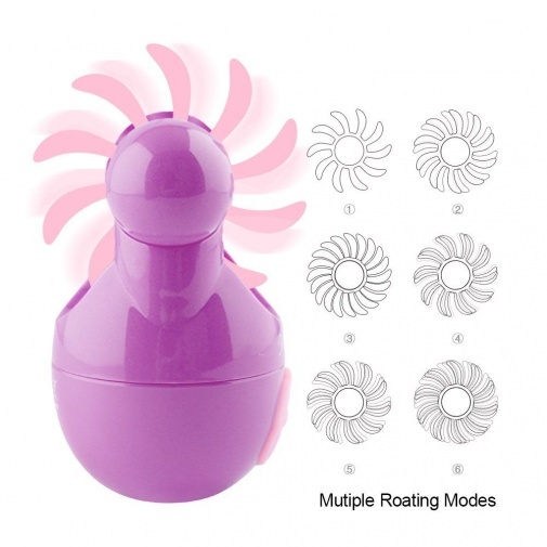 Kiss 迷你便攜式陰蒂按摩器，薰衣草色，模擬口交快感，10個柔軟小舌頭，6種旋轉模式。