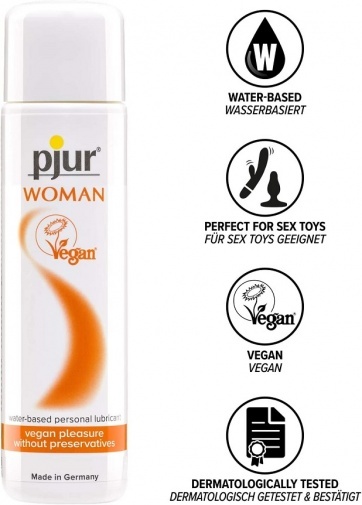 pjur Woman Vegan 水性潤滑液，德國製造，未經動物測試，提供安全純素護理。