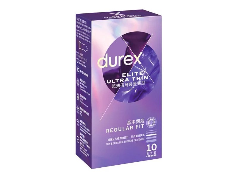 Durex 杜蕾斯 Elite Ultra Thin 超薄陪滑裝更薄型 10 片裝 乳膠安全套 (香港版)