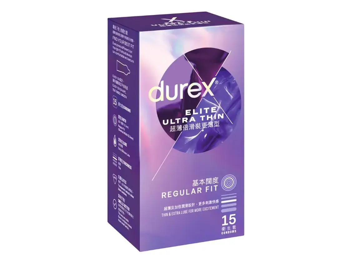 Durex 杜蕾斯 Elite Ultra Thin 超薄倍滑裝更薄型 10 片裝 乳膠安全套 (香港版)
