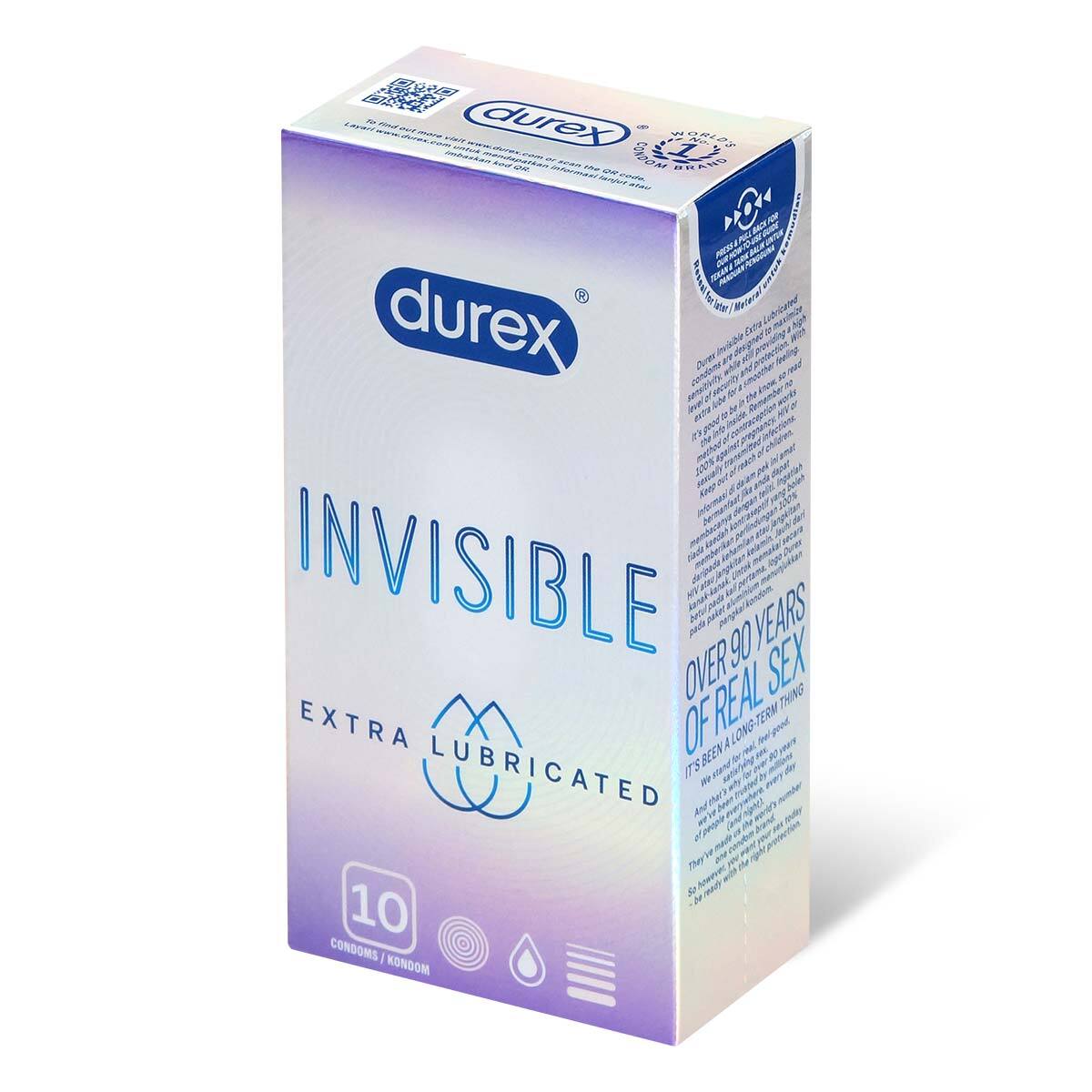 Durex 杜蕾斯 Invisible Extra Lubricated 10 片裝 乳膠安全套