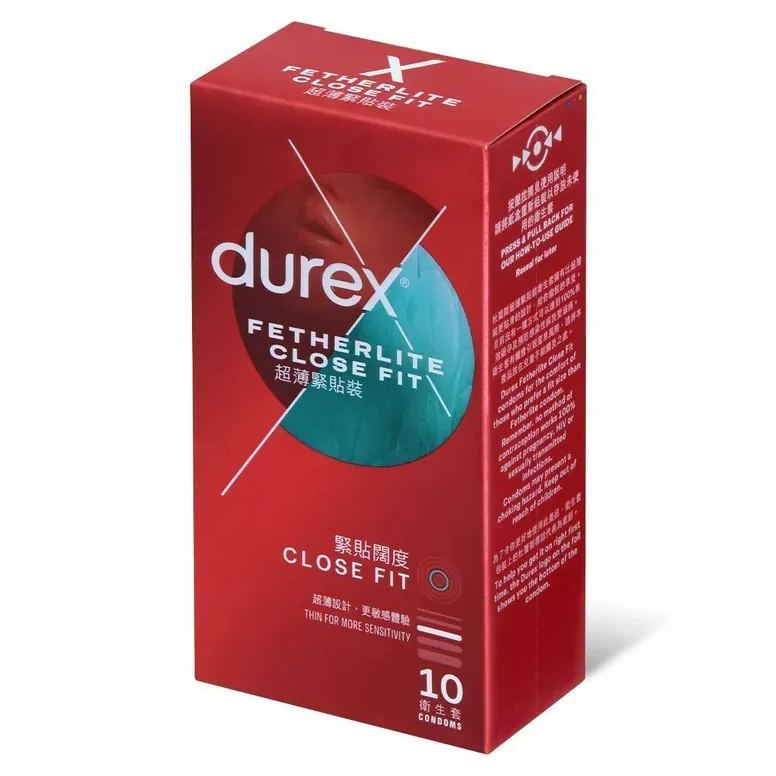 Durex 杜蕾斯 超薄緊貼裝安全套 10 片裝，49mm 緊貼設計，超薄乳膠材質，提供更真實的親密體驗。