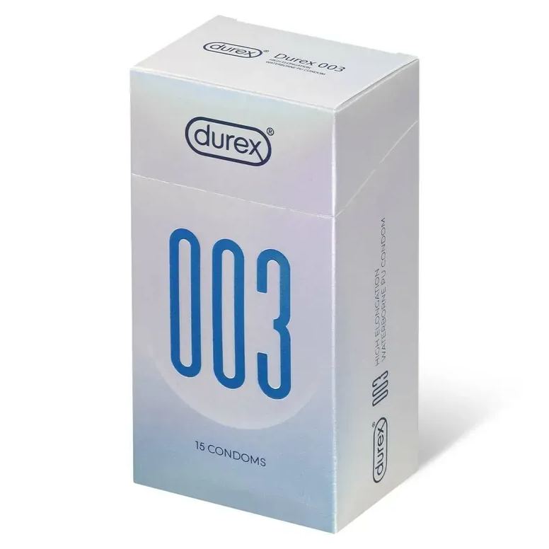 Durex 杜蕾斯 003 PU 安全套 6/15 片裝，超薄 003 設計，感受伴侶體溫，流暢貼合，增強親密快感。
