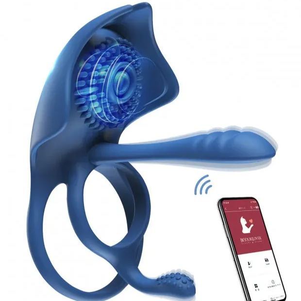 SVAKOM Barzillai 魔鬼魚電動鎖精環，雙環設計，11震動模式與5強度選項，增強快感。