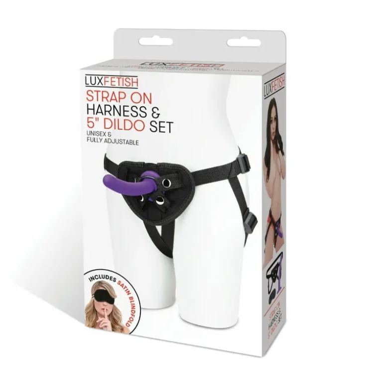 Lux Fetish 穿戴式假陽具 5'' 套裝，附可換環圈設計，提供多樣化的使用選擇，增添親密樂趣。