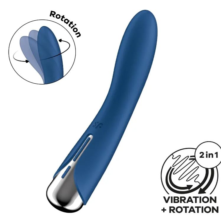 Satisfyer Spinning Vibe 1 震動旋轉按摩器，磁吸式USB充電，柔軟醫療矽膠材質，靜音模式。