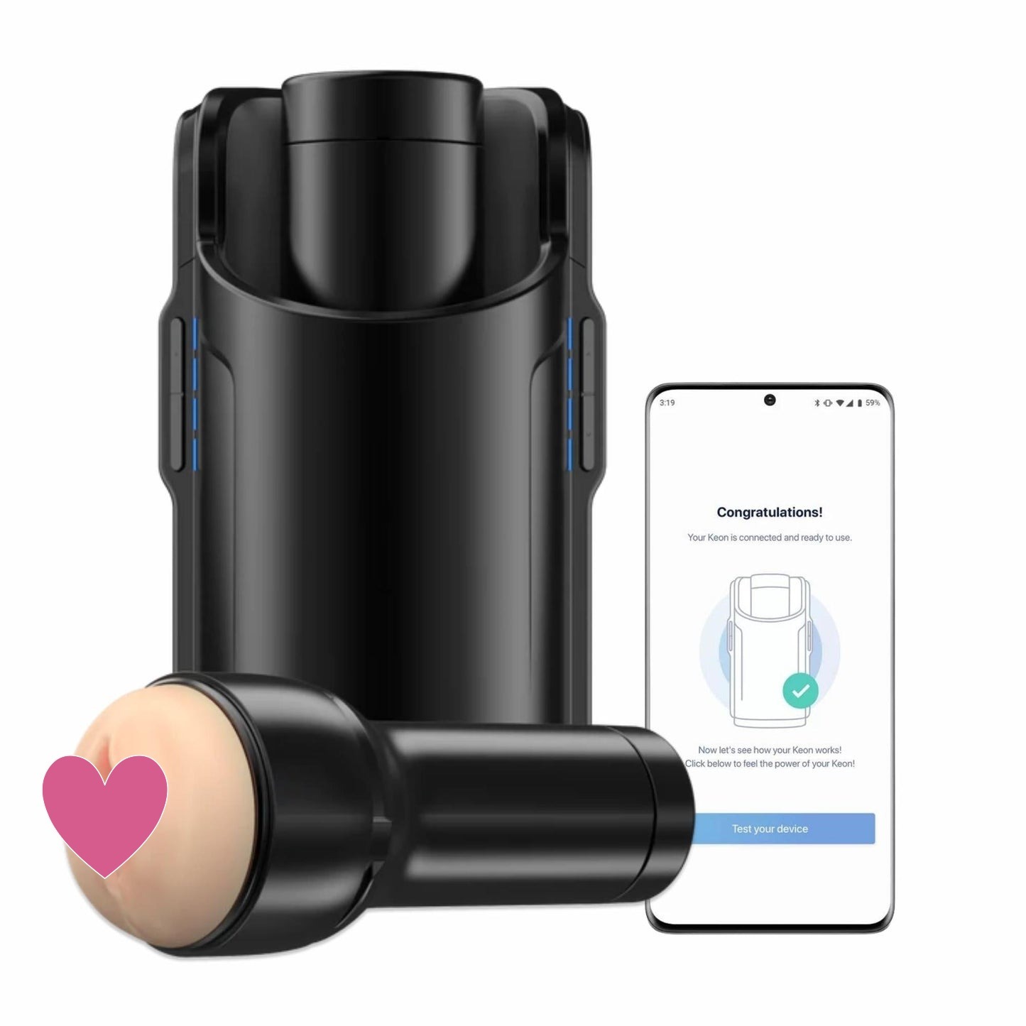 Kiiroo Keon Duo Pack 智能實感抽插電動飛機杯 黑色