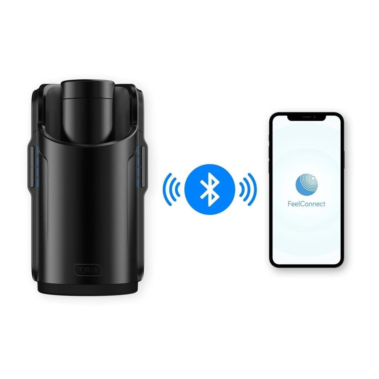 Kiiroo Keon 智能飛機杯，8cm 伸縮幅度，全自動抽插設計，支援 FeelMe.com 影片同步，USB 充電，矽膠內膽，黑色款。