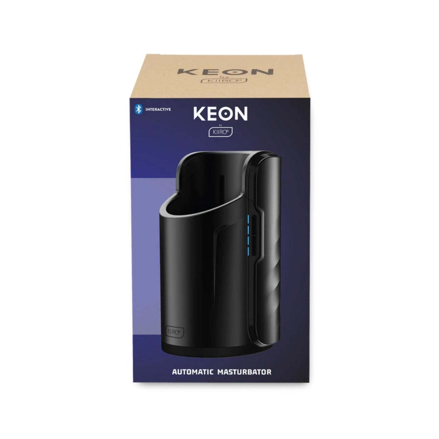 Kiiroo Keon 智能飛機杯，8cm 伸縮幅度，全自動抽插設計，支援 FeelMe.com 影片同步，USB 充電，矽膠內膽，黑色款。