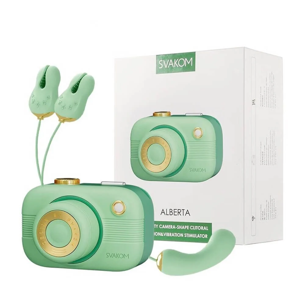 Svakom Alberta 相機造型陰蒂吸啜器，三重刺激帶來極致高潮體驗，適合獨享或與伴侶共享。
