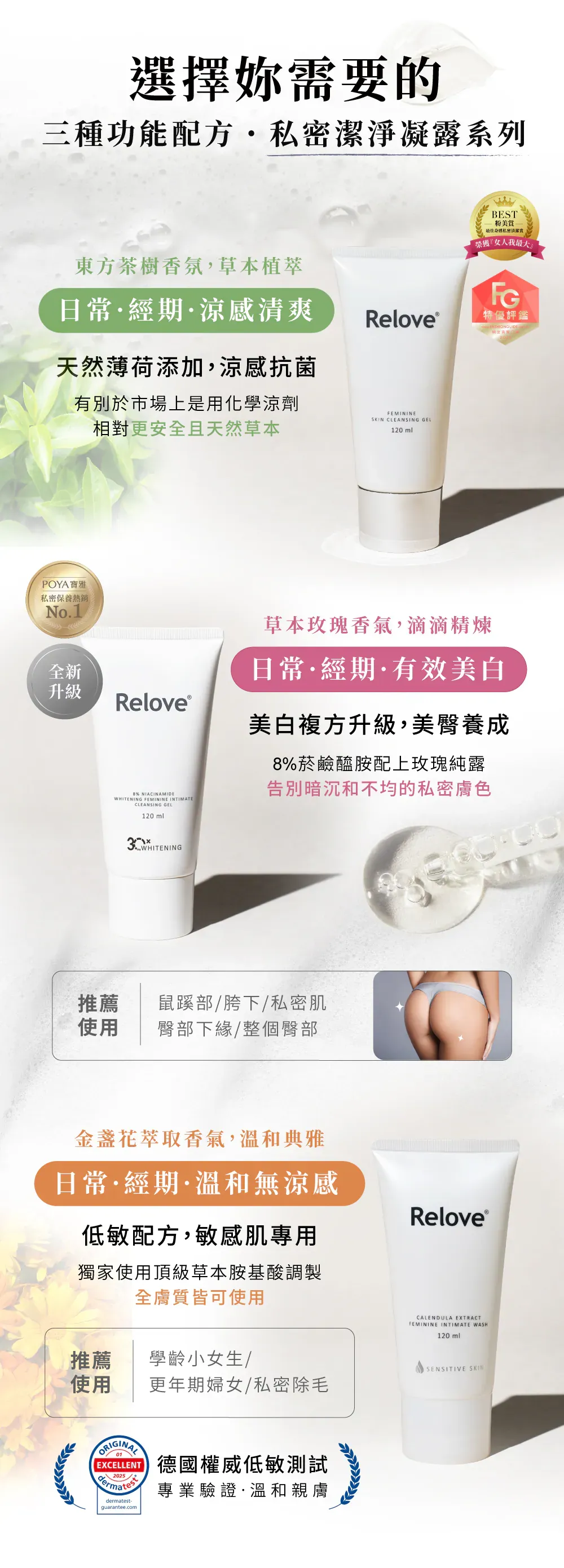 Relove 8% 菸鹼醯胺美白私密潔淨凝露 120ml
