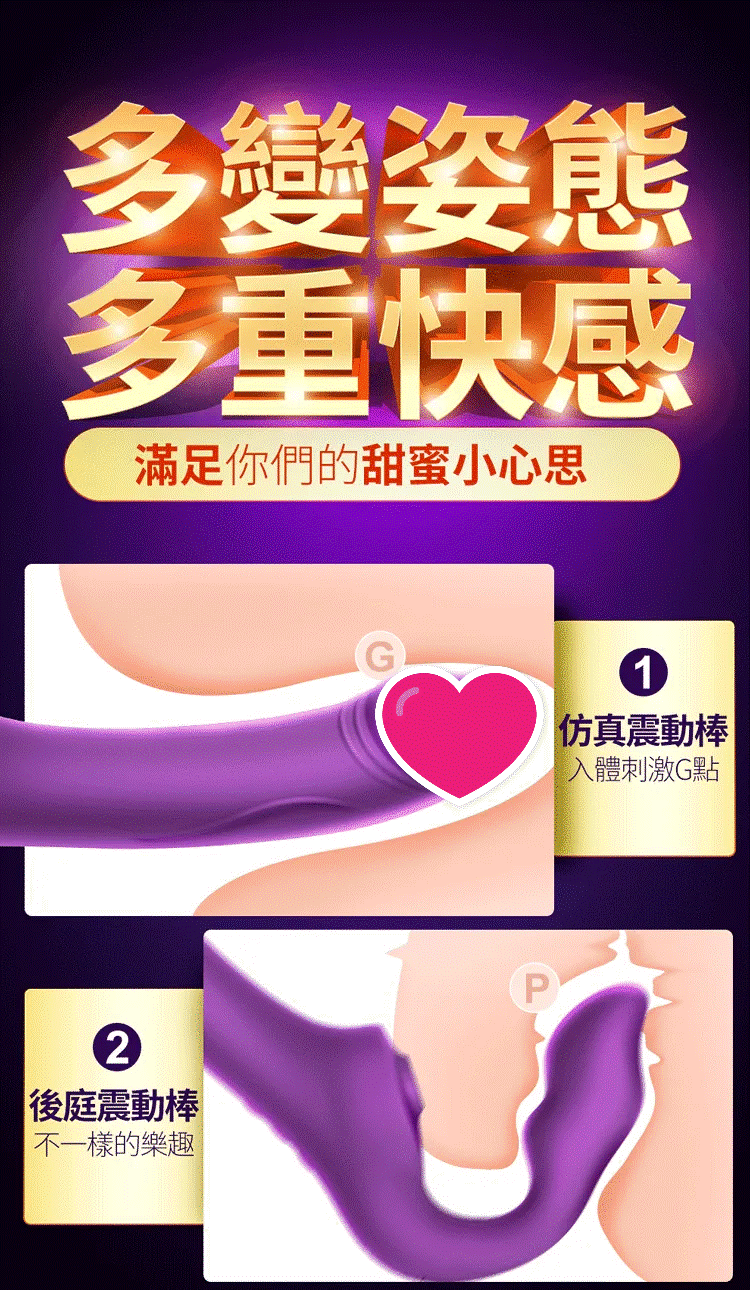 Erocome Cancri 巨蟹座 無線遙控吸啜雙頭震動棒 紫色