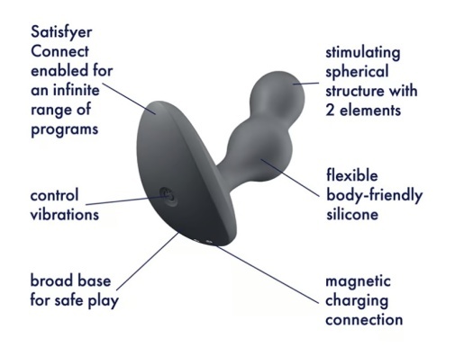 Satisfyer Deep Diver 震動後庭塞 (黑色/淺藍色)-SING DR