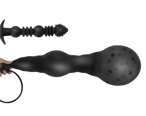 SMVIP 後庭擴張塞 - 黑色，專為深層刺激設計，18cm 長度，3cm 直徑，柔軟矽膠