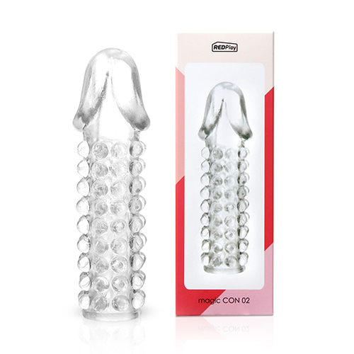 Redplay Magic Con 2 陰莖套，精細突起設計，增強雙方快感，適用於震動棒與性器。