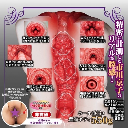 NPG 市川京子 飛機杯，雙層結構模擬真實觸感，附贈潤滑劑與原始照片，日本製造，享受成熟魅力快感。