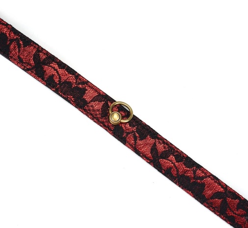 可調式蕾絲頸圈，32-45cm範圍調節，舒適貼合，適用於各類情趣場景與角色扮演。