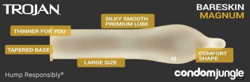 Trojan Magnum 裸肌大碼乳膠安全套 3片裝