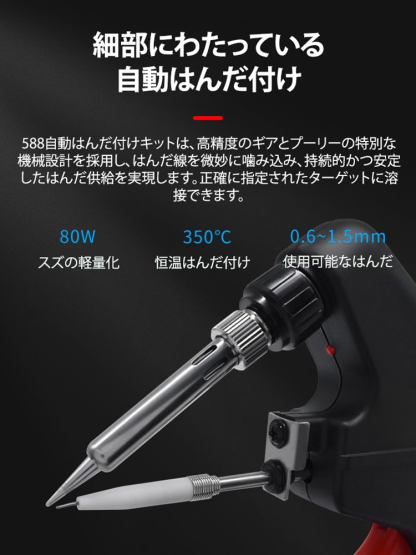 【本日注文して錫線を送る】ハンダガン8点セットを手にする