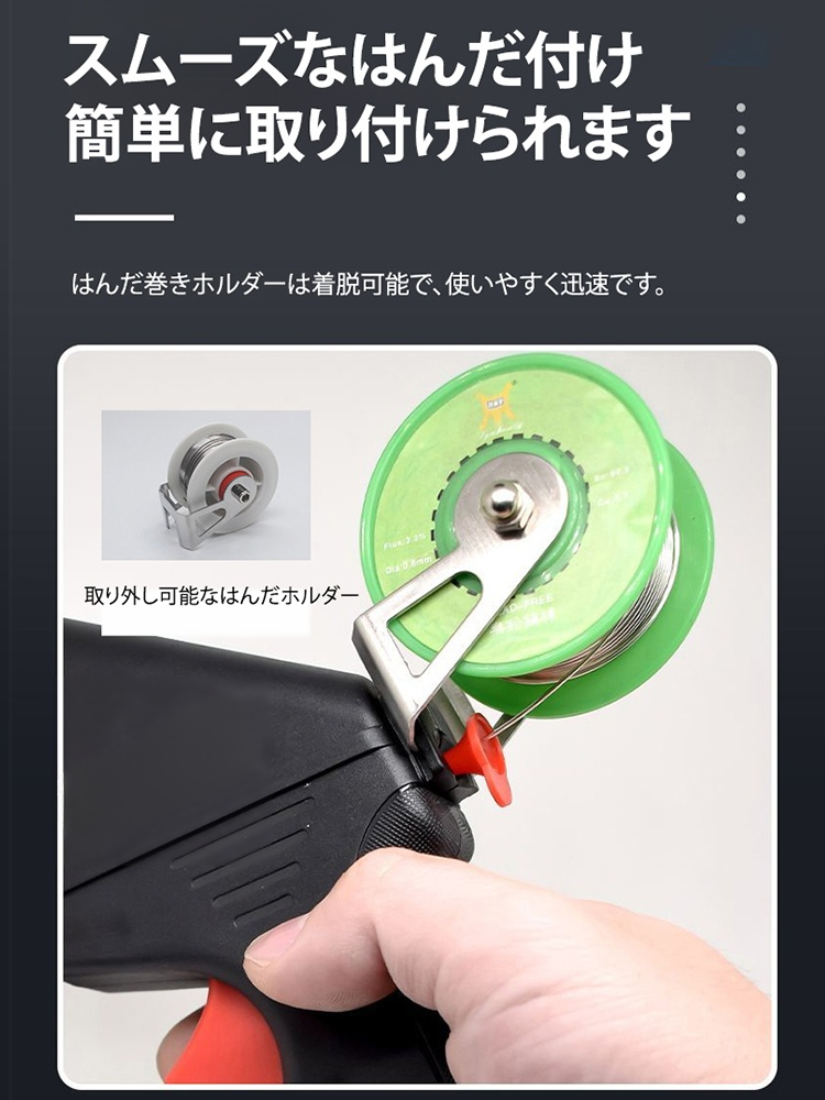 【本日注文して錫線を送る】ハンダガン8点セットを手にする