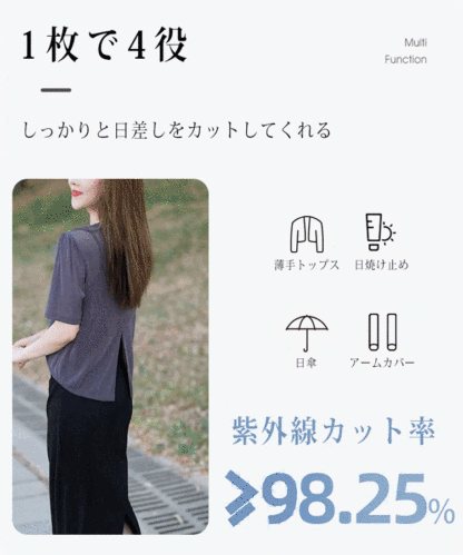 UVカット半袖プルオーバー