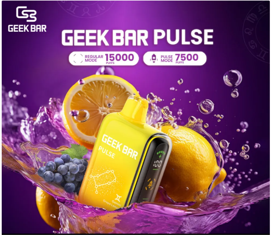 【美國大牌 Geek Bar Pulse Vape 拋棄式電子煙】超大容量15000口 | 脈衝/常規 2種 模式 | 台灣一次性電子煙現貨秒發