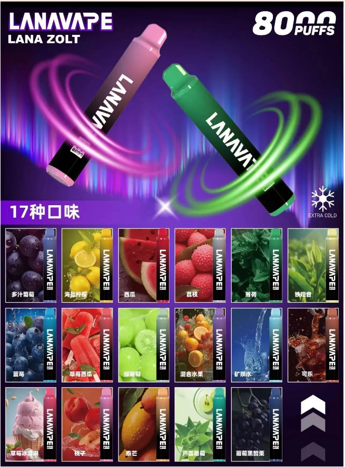 【LANA 8000 MAX PUFF】8000口大容量抛棄式 | ZOLT的電子煙油 | Type-C 可充電 | 一次性電子煙