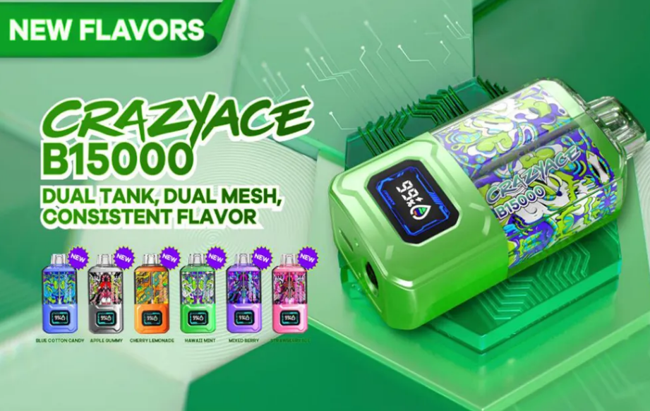 CRAZYACE 瘋狂王 15000口 一次性電子煙】20ml超大大大容量 | 900毫安電池 | 可充電 可顯示電量和油量