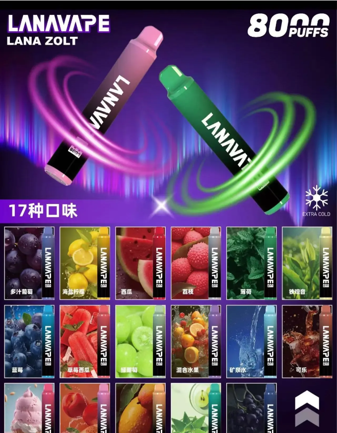 【LANA 8000 MAX PUFF】8000口大容量抛棄式 | ZOLT的電子煙油 | Type-C 可充電 | 一次性電子煙