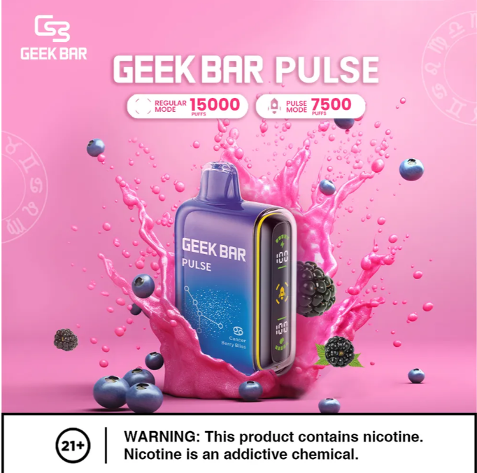 【Geek Bar Pulse Vape 拋棄式電子煙】美國進口大牌正品 | 超大容量15000口 | 脈衝 常規 2種模式