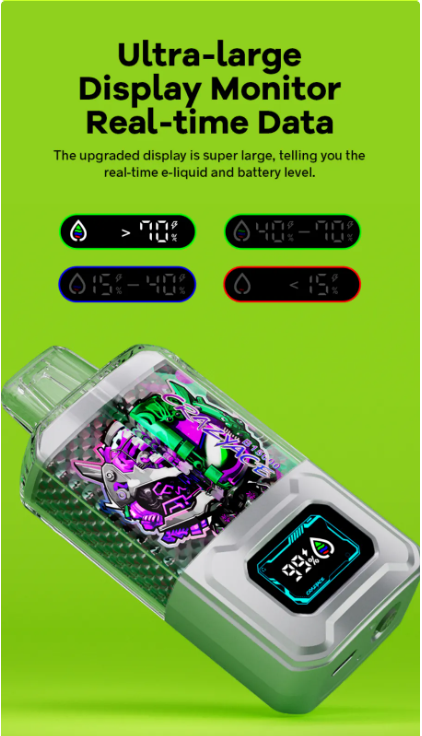 【CRAZYACE 瘋狂王 15000口 一次性電子煙】20ml超大大大容量 | 900毫安電池 | 可充電 可顯示電量和油量 | 5%尼古丁鹽 |