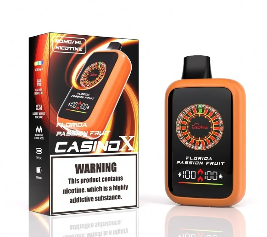 【CasinoX 16000口 拋棄式電子煙】AONE VAPE 二代 CasinoX 賭場一次性 RGB 燈效潮流外觀 | 雙模式輸出超大電量| 俄羅斯轉盤鋼珠設計