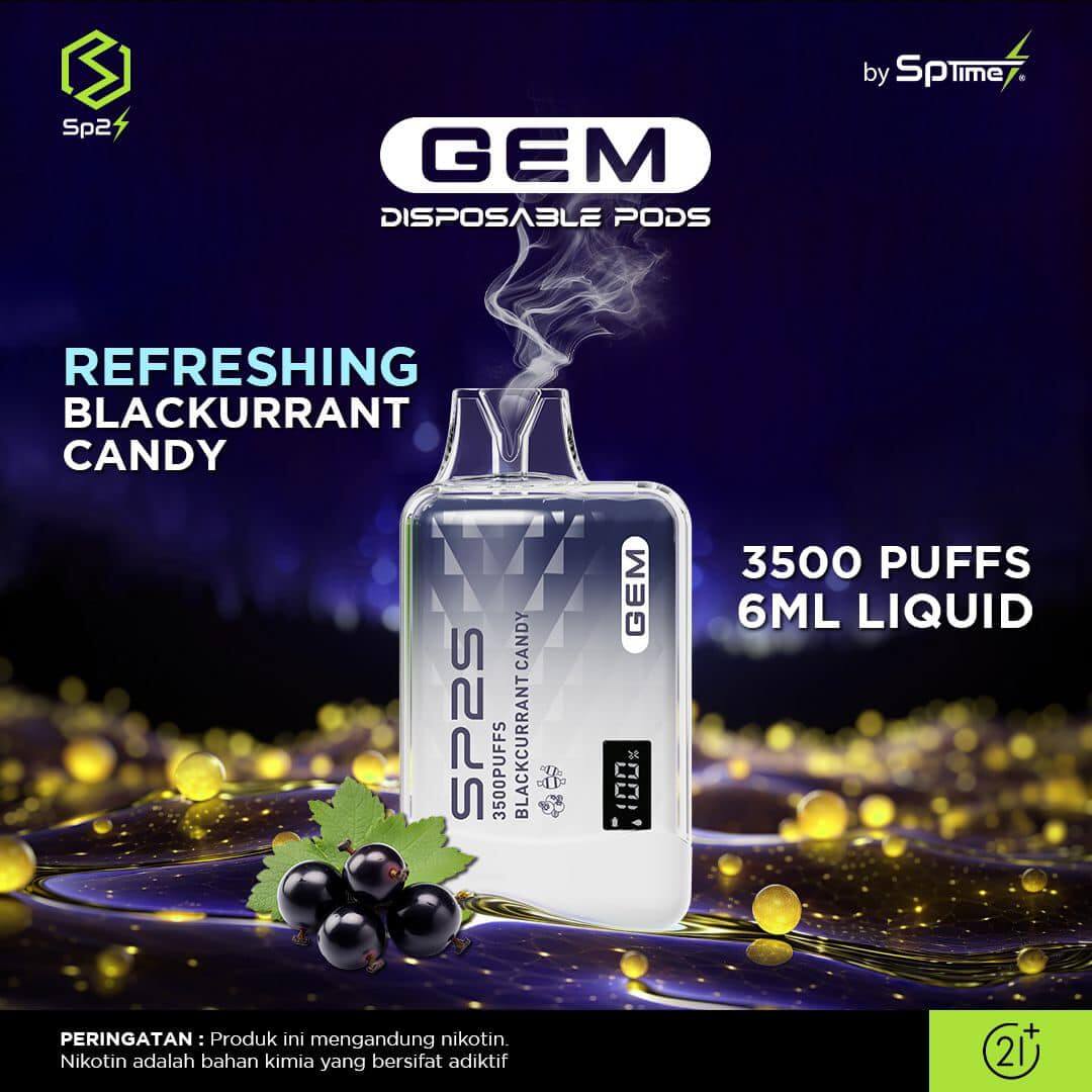 【 SP2S 拋棄式9000口】原廠SP2S GEM 9000口一次性電子煙 液晶屏電亮顯示 Type-C 可充電