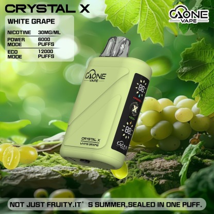 【AONE VAPE Crystal 12000口 拋棄式電子煙】AONE 水晶二代進口一次性電子煙 雙芯雙模式輸出超大電量 | 高續航  高質感 | 賭場酒吧夜店神器