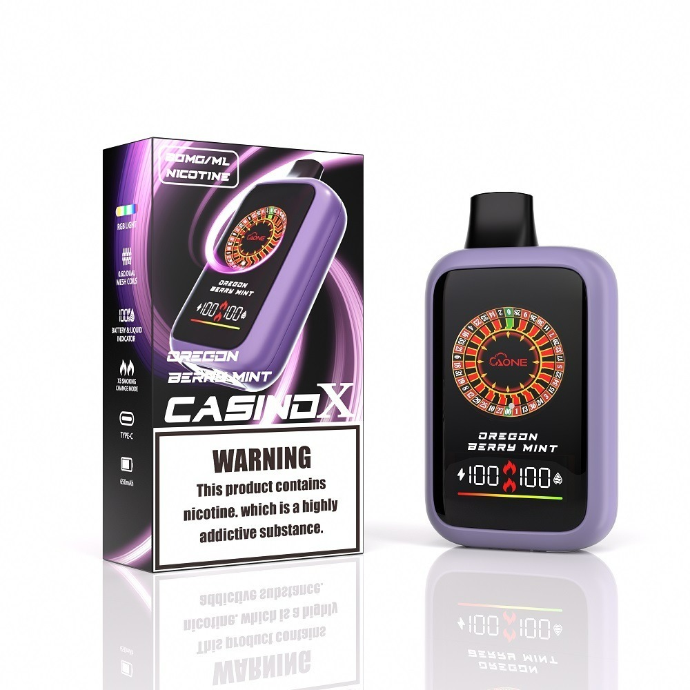 【CasinoX 16000口 拋棄式電子煙】AONE VAPE – CasinoX 賭場一次性 RGB 燈效潮流外觀 | 雙模式輸出 | 俄羅斯轉盤鋼珠設計