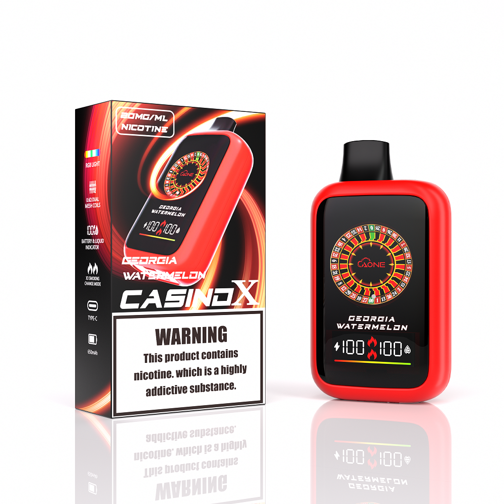 【CasinoX 16000口 拋棄式電子煙】AONE VAPE – CasinoX 賭場一次性 RGB 燈效潮流外觀 | 雙模式輸出 | 俄羅斯轉盤鋼珠設計