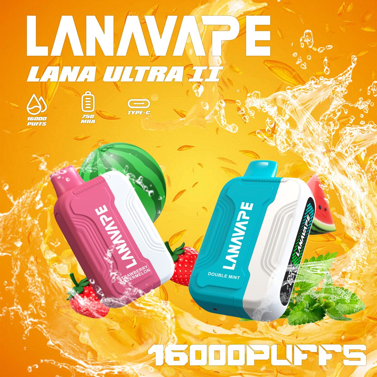 【LANA 16000口 獨立規格煙彈】買3顆送1主機/電池，10ML超大容量，磁吸設計更方便，750mAh可充電超大續航，台灣本地快速寄送