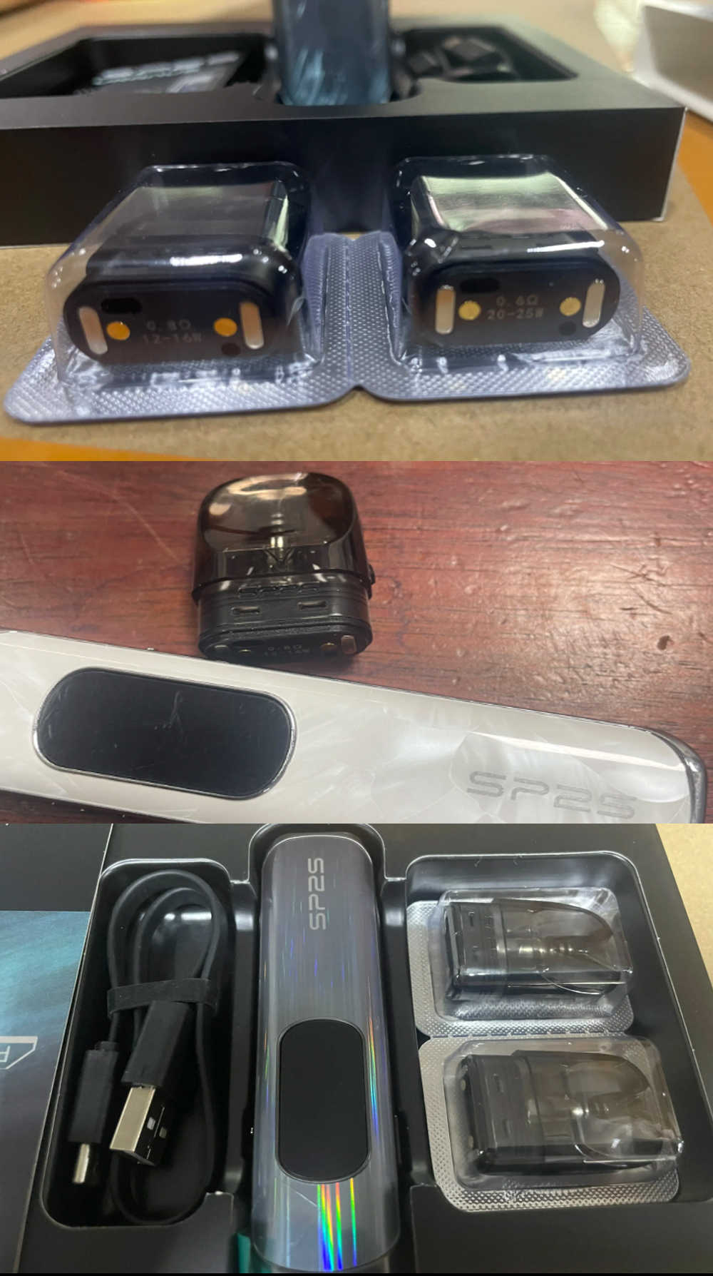 【SP2S注油式主機套裝】 注油電子煙套裝包含主機+Type-C線充電線+0.6Ω空彈+0.8Ω空彈 | SP2S天王星系列電子煙空倉+主機 | 台灣現貨秒發 711貨到付款