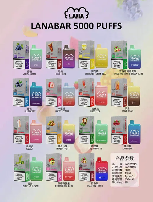 【LANA】大容量/拋棄式5000口電子煙/台灣現貨原裝正品