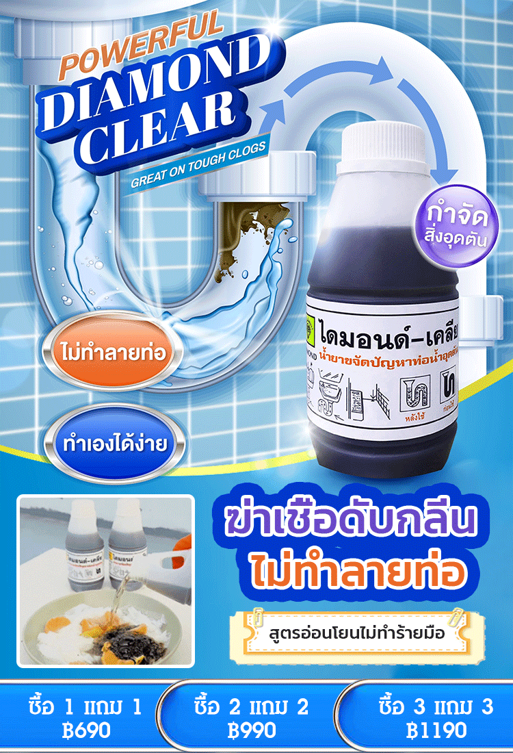 【ไร้อุปสรรค】น้ำยาล้างท่ออุดตัน