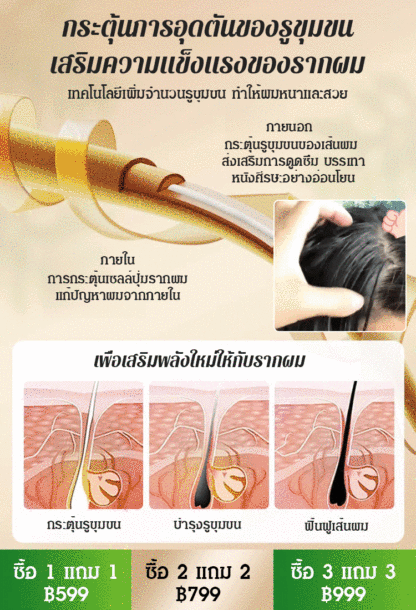 【สูตรปลูกผมสมุนไพรแบบโบราณร้อยปี】 เซรั่มพืชปลูกผมป้องกันผมร่วง