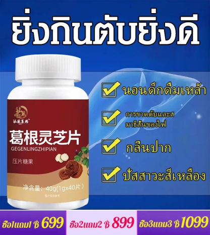 【ปกป้องตับและลดไขมัน】เม็ดเห็ดหลินจือรากคุดสุ