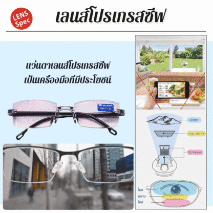 แว่นสายตายาวซูมกันรังสีเทคโนโลยีสมัยใหม่