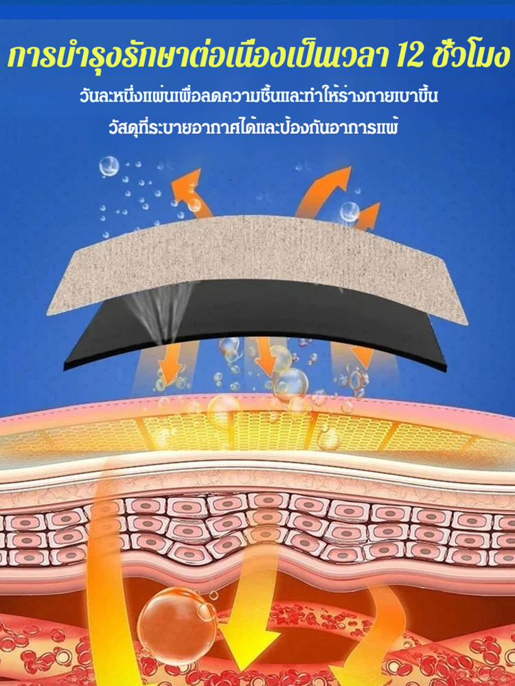 【ออกฤทธิ์เร็ว ขับความชื้น】แผ่นแปะจุดฝังเข็มสมุนไพร ดีท็อกซ์ ลดความชื้น