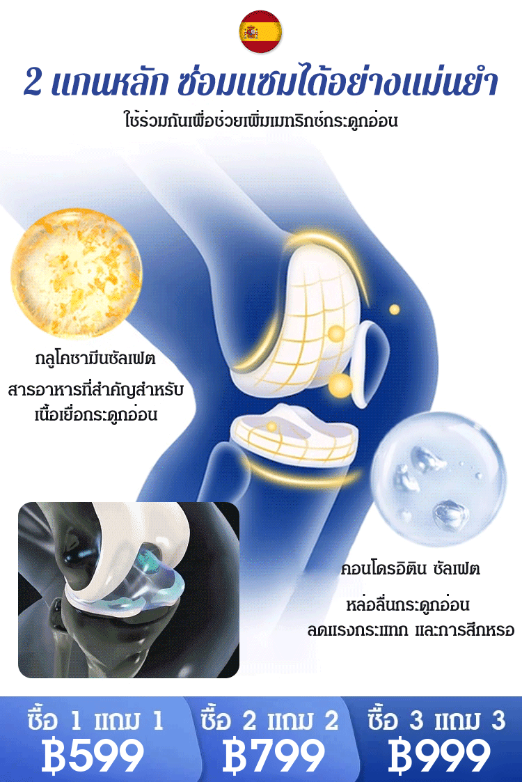 【บรรเทาอาการปวด 4 เท่า】 เจลกลูโคซามีน คอนโดรอิติน สำหรับแก้ปวดข้อ