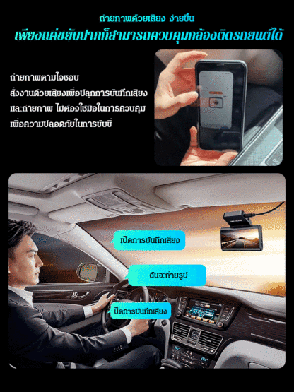 กล้องติดรถยนต์ความละเอียดสูง มองกลางคืนได้ GPS ถ่ายหน้า-หลัง